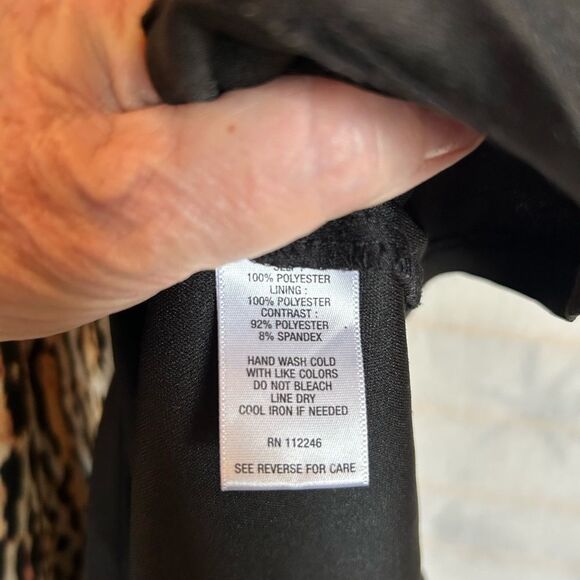 Sami & Jo Black Bodice Fit & Flare Leopard Print Skirt Maxi Dress 1X Mob Wife - Picture 9 of 9